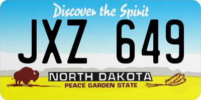 ND license plate JXZ649
