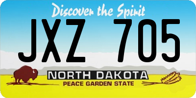 ND license plate JXZ705