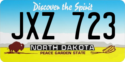 ND license plate JXZ723