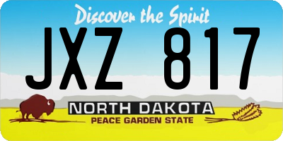 ND license plate JXZ817
