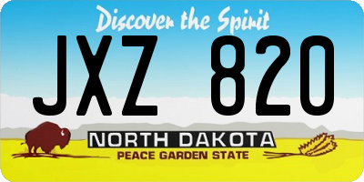ND license plate JXZ820