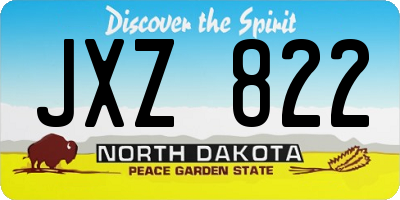 ND license plate JXZ822
