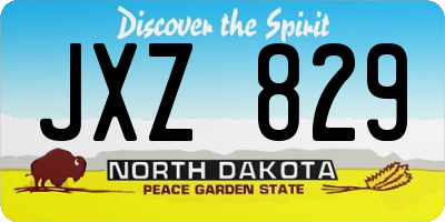 ND license plate JXZ829