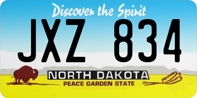 ND license plate JXZ834