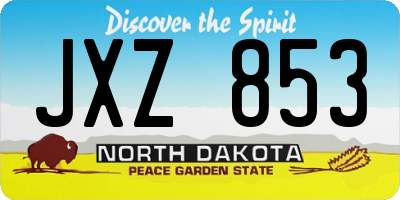 ND license plate JXZ853