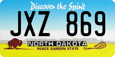 ND license plate JXZ869