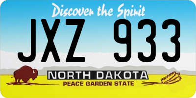 ND license plate JXZ933