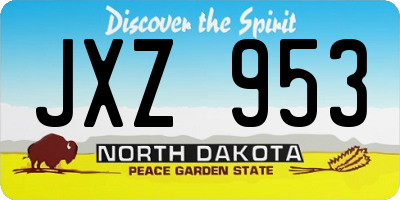 ND license plate JXZ953