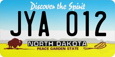 ND license plate JYA012