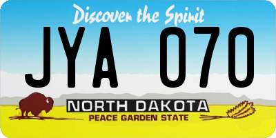 ND license plate JYA070
