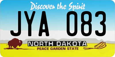 ND license plate JYA083