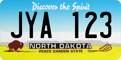 ND license plate JYA123