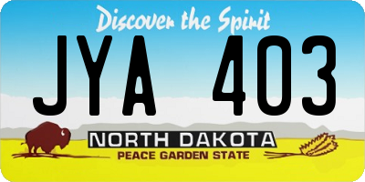 ND license plate JYA403