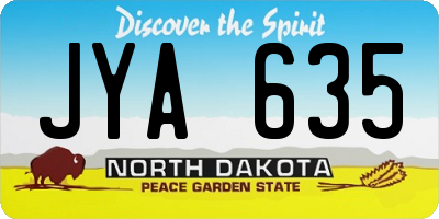 ND license plate JYA635