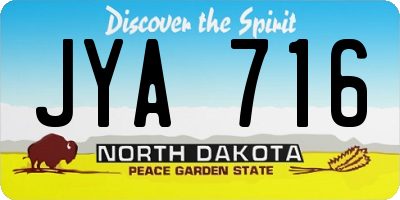 ND license plate JYA716