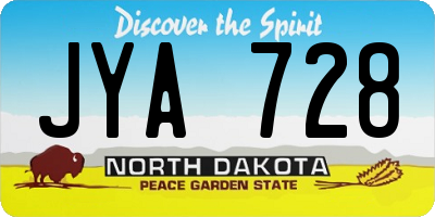 ND license plate JYA728
