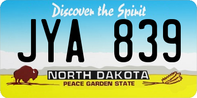 ND license plate JYA839