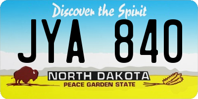 ND license plate JYA840