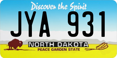 ND license plate JYA931