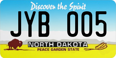 ND license plate JYB005