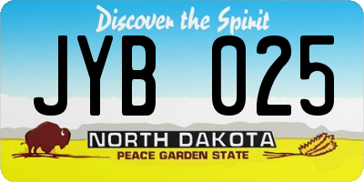 ND license plate JYB025