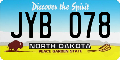 ND license plate JYB078