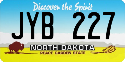 ND license plate JYB227