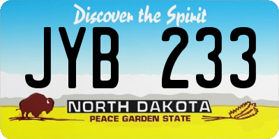 ND license plate JYB233