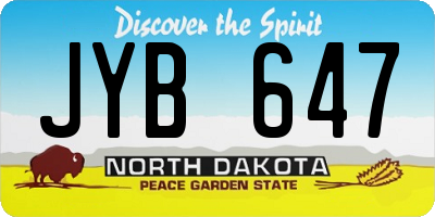 ND license plate JYB647
