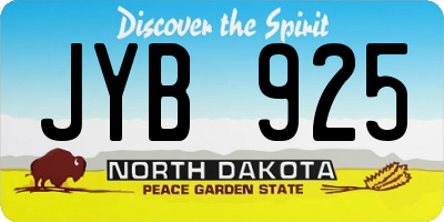 ND license plate JYB925