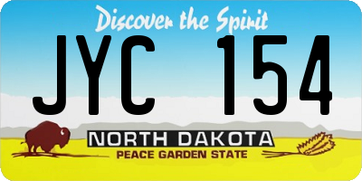 ND license plate JYC154