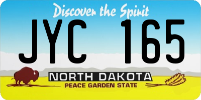 ND license plate JYC165