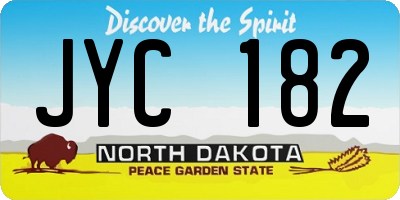 ND license plate JYC182