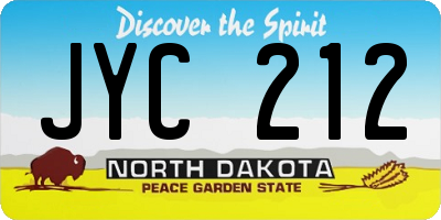 ND license plate JYC212