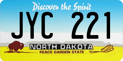 ND license plate JYC221