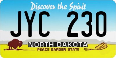 ND license plate JYC230