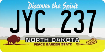 ND license plate JYC237