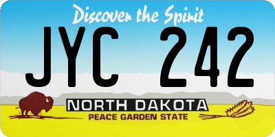 ND license plate JYC242