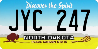ND license plate JYC247