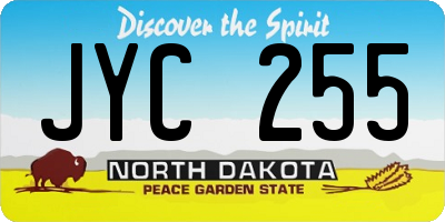 ND license plate JYC255