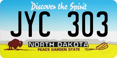 ND license plate JYC303