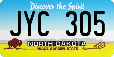 ND license plate JYC305