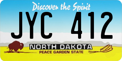 ND license plate JYC412