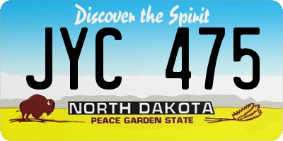 ND license plate JYC475