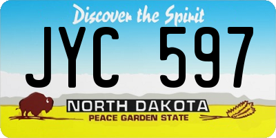 ND license plate JYC597