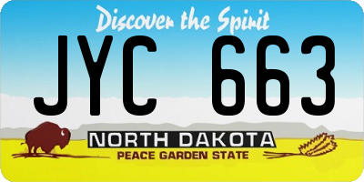 ND license plate JYC663
