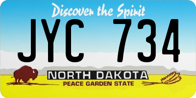 ND license plate JYC734