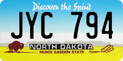 ND license plate JYC794