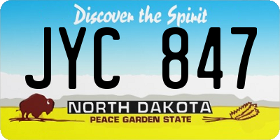 ND license plate JYC847