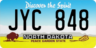 ND license plate JYC848